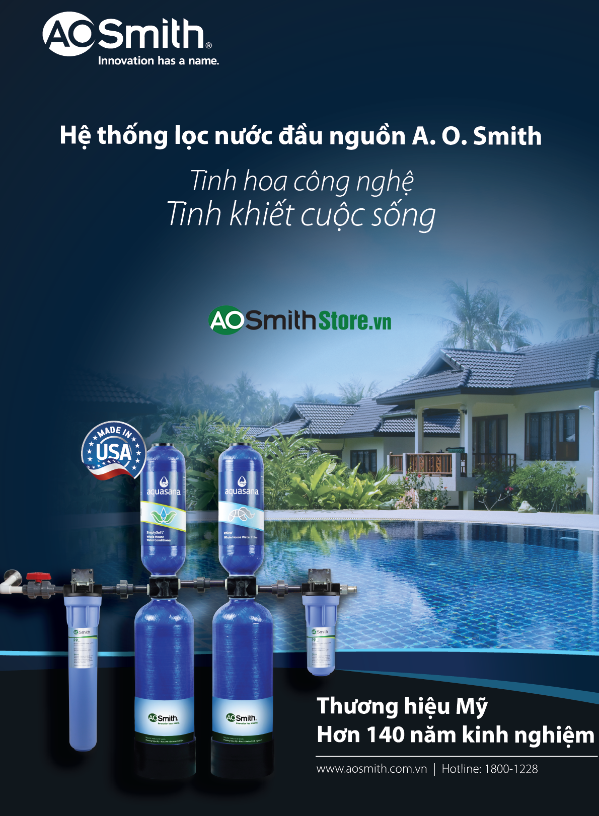 Hệ Thống Lọc Nước Đầu Nguồn Aosmith AOS AQ-1000